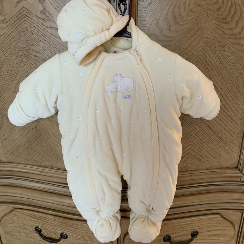 ABSORBA Cream Plush Bunting 6 months 2/$14